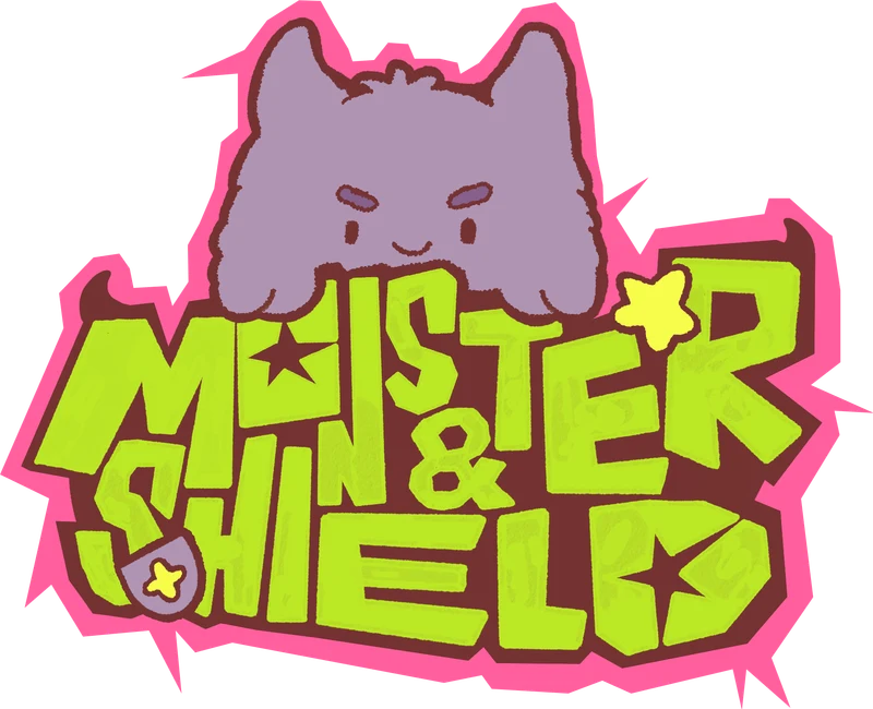 The Monster & Shield logo: a purple monster peeking over the wordmark