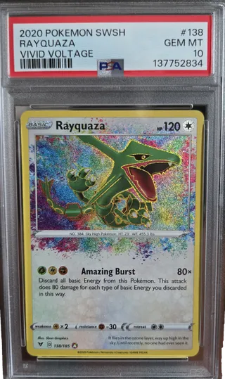 Rayquaza #138 PSA GEM MT 10 in a PSA 10 holder